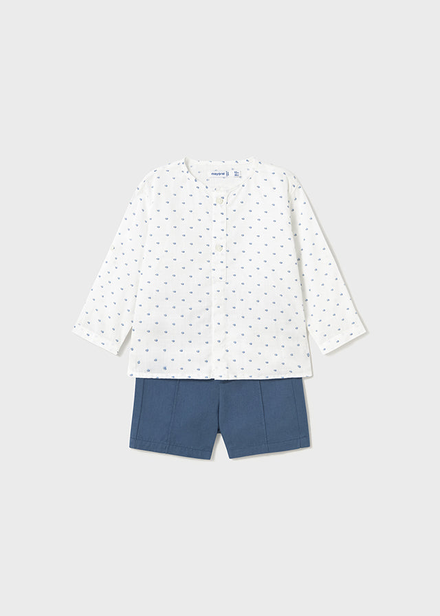Mayoral - Conjunto bermudas e camisa estampada