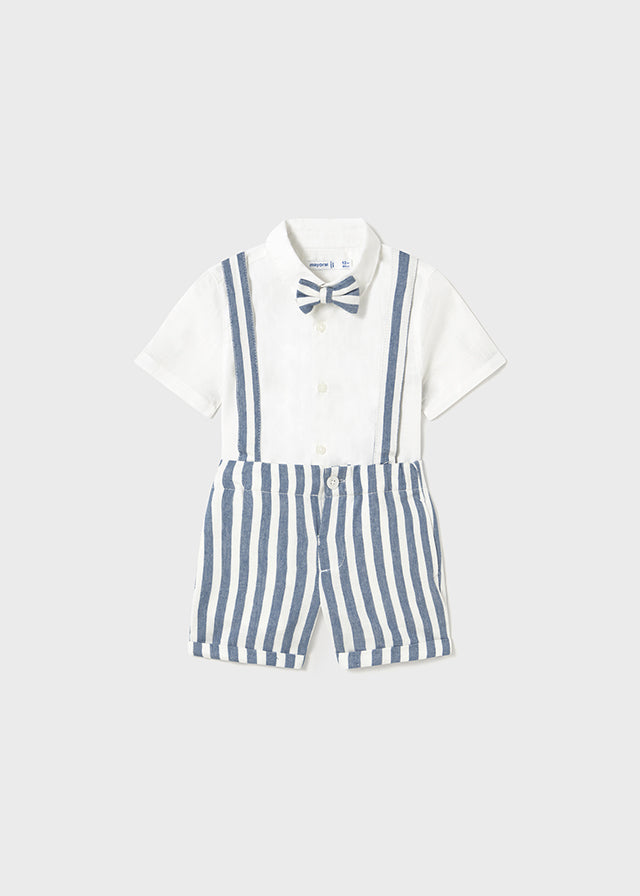 Mayoral - Conjunto bermudas e camisa com laço