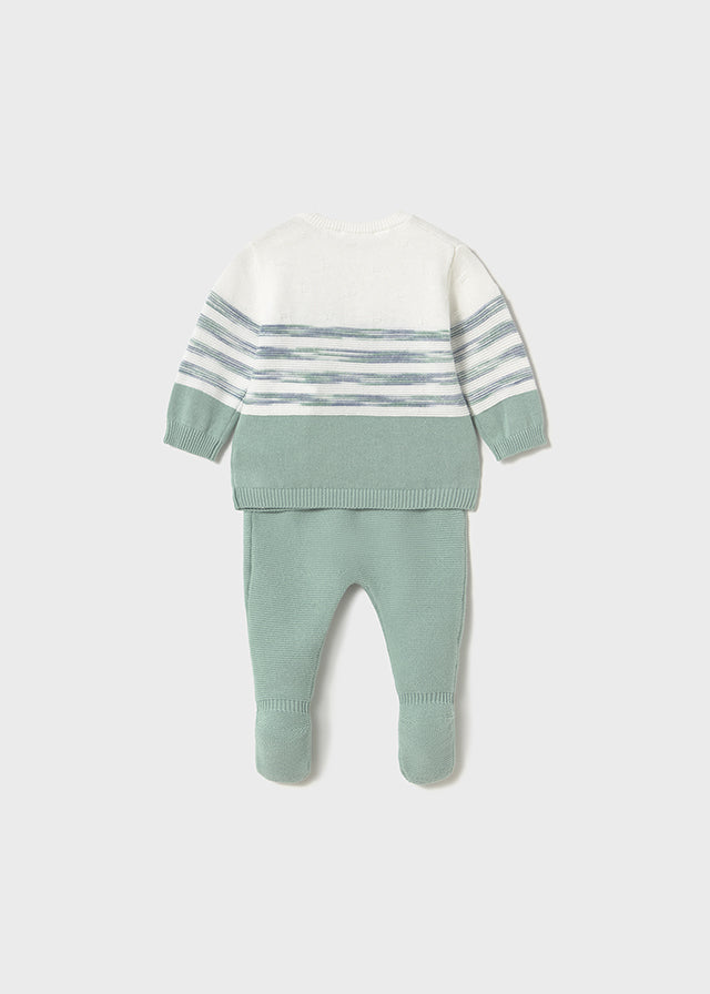 Mayoral - Conjunto calças com pés e camisola recém nascido