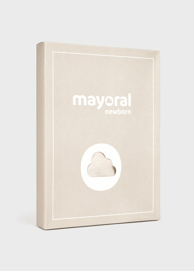 Mayoral - Conjunto calças com pés e jersey tricô recém nascida