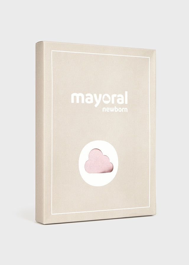 Mayoral - Conjunto jardineira tricô e blusa recém nascida Sakura