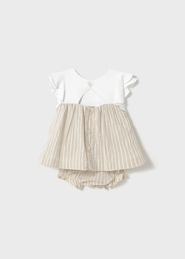 Mayoral - Vestido com tapa fralda combinado recém nascida