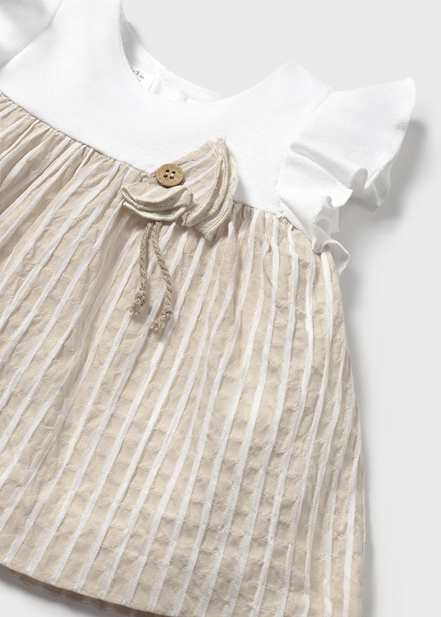 Mayoral - Vestido com tapa fralda combinado recém nascida