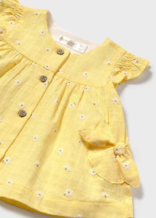 Mayoral - Vestido com tapa fralda botões recém nascida